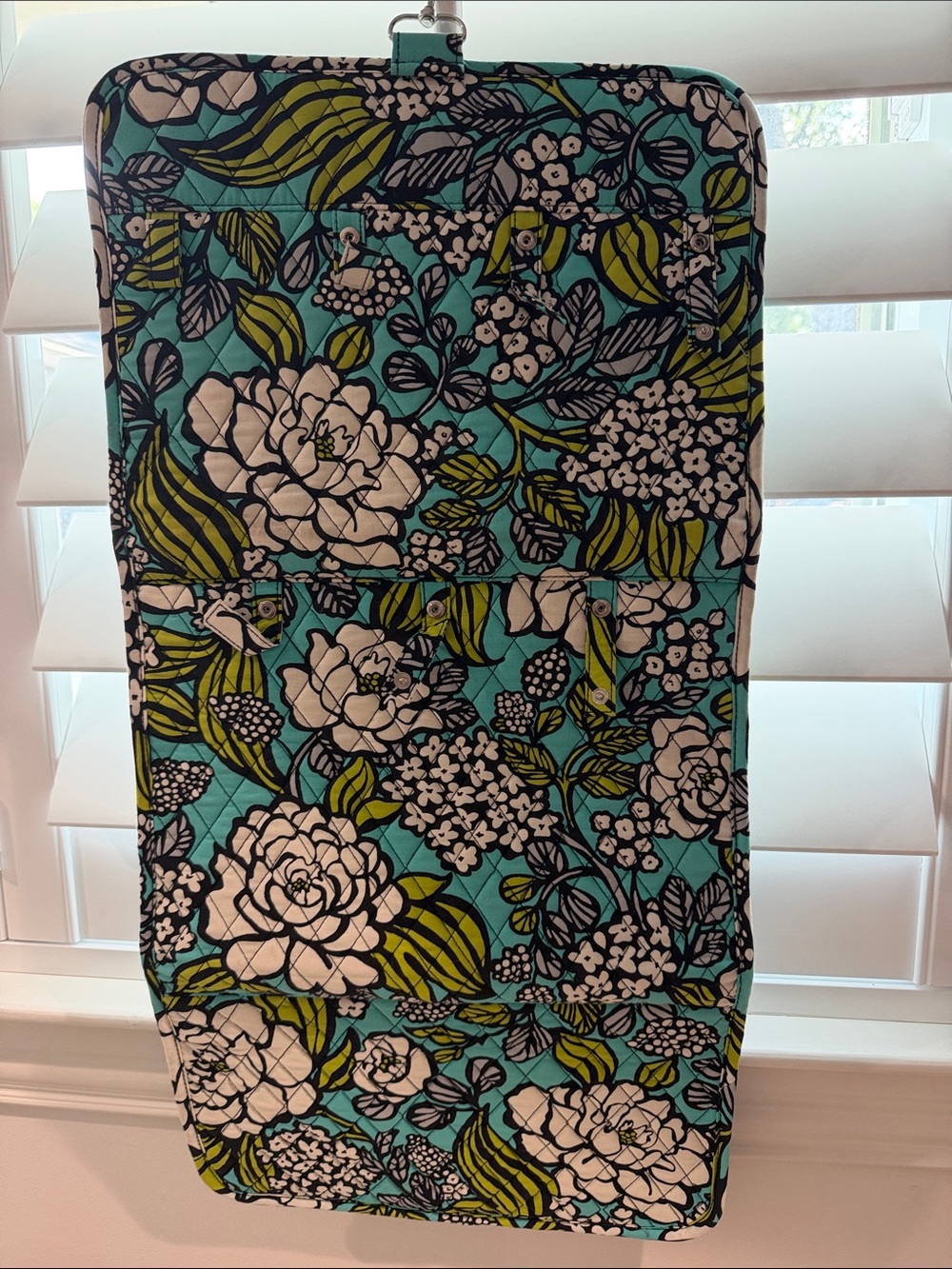 Vera Bradley Teal Floral Hanging Travel Organizer